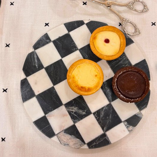 Marble Checks Circular Platter