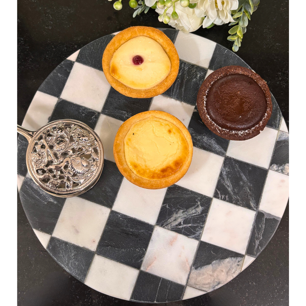 Marble Checks Circular Platter