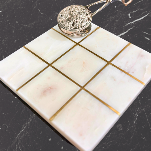 Tic Tac Marble Tray Platter