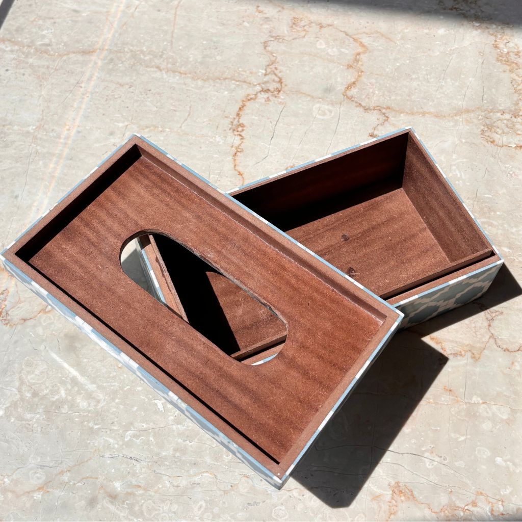 Moroccan Marvel Powder Blue Tissue Box