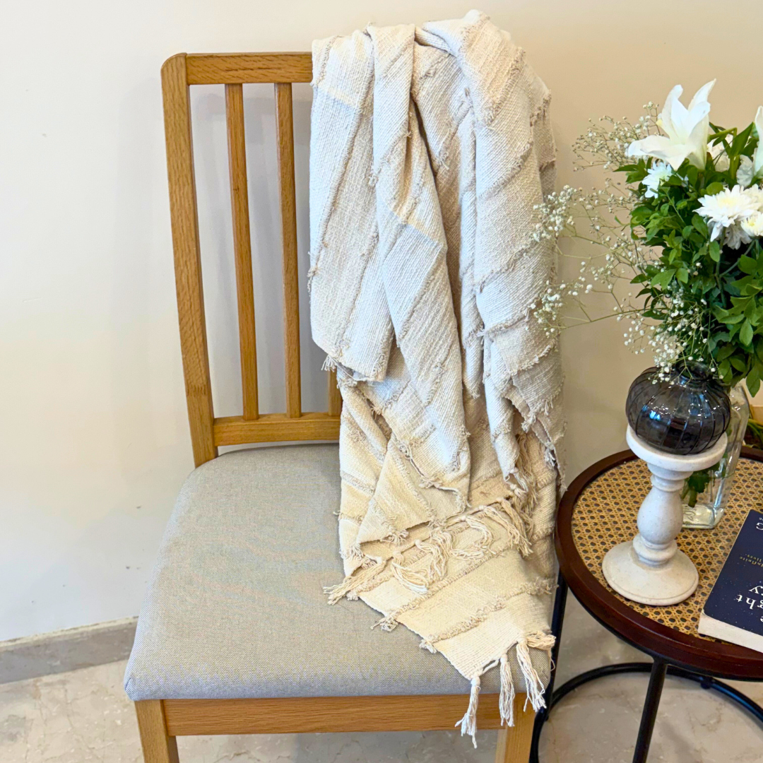 Beige Mirage Throw Blanket