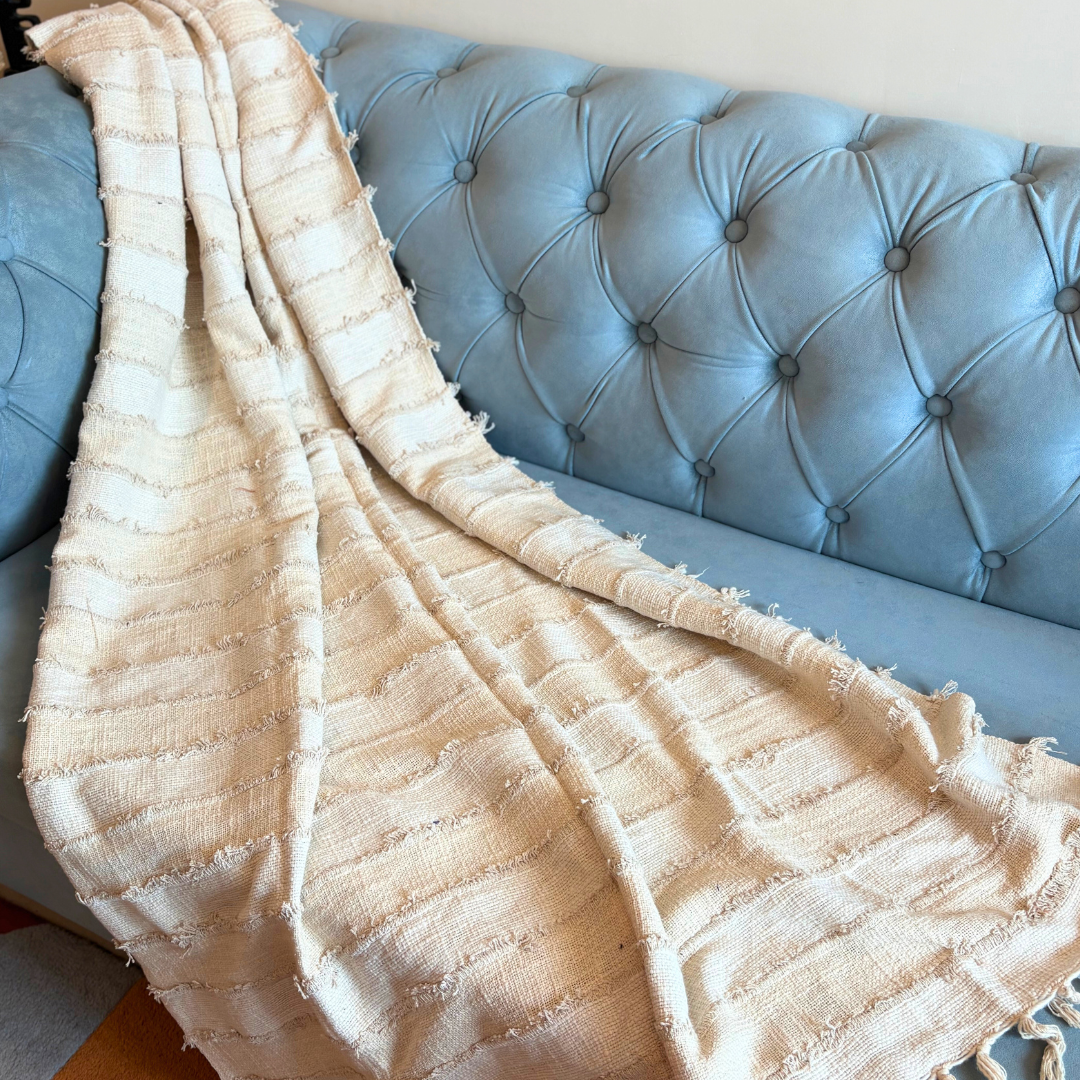 Beige Mirage Throw Blanket