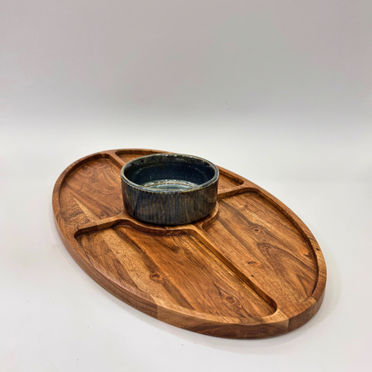 Wooden Oval Chip and Dip