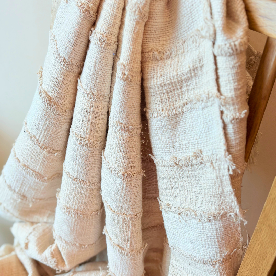 Beige Mirage Throw Blanket