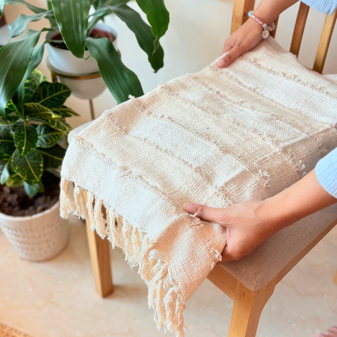 Beige Mirage Throw Blanket