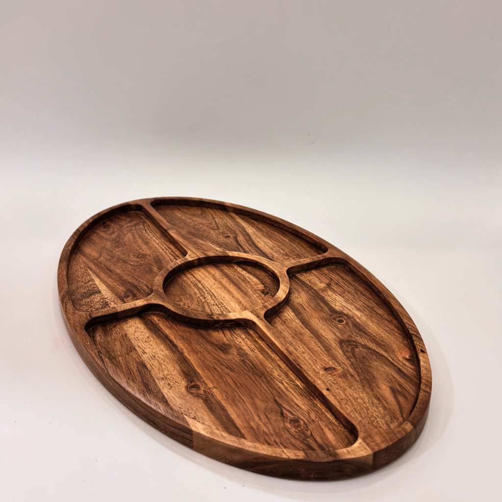 Wooden Oval Chip and Dip