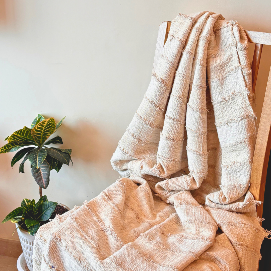 Beige Mirage Throw Blanket
