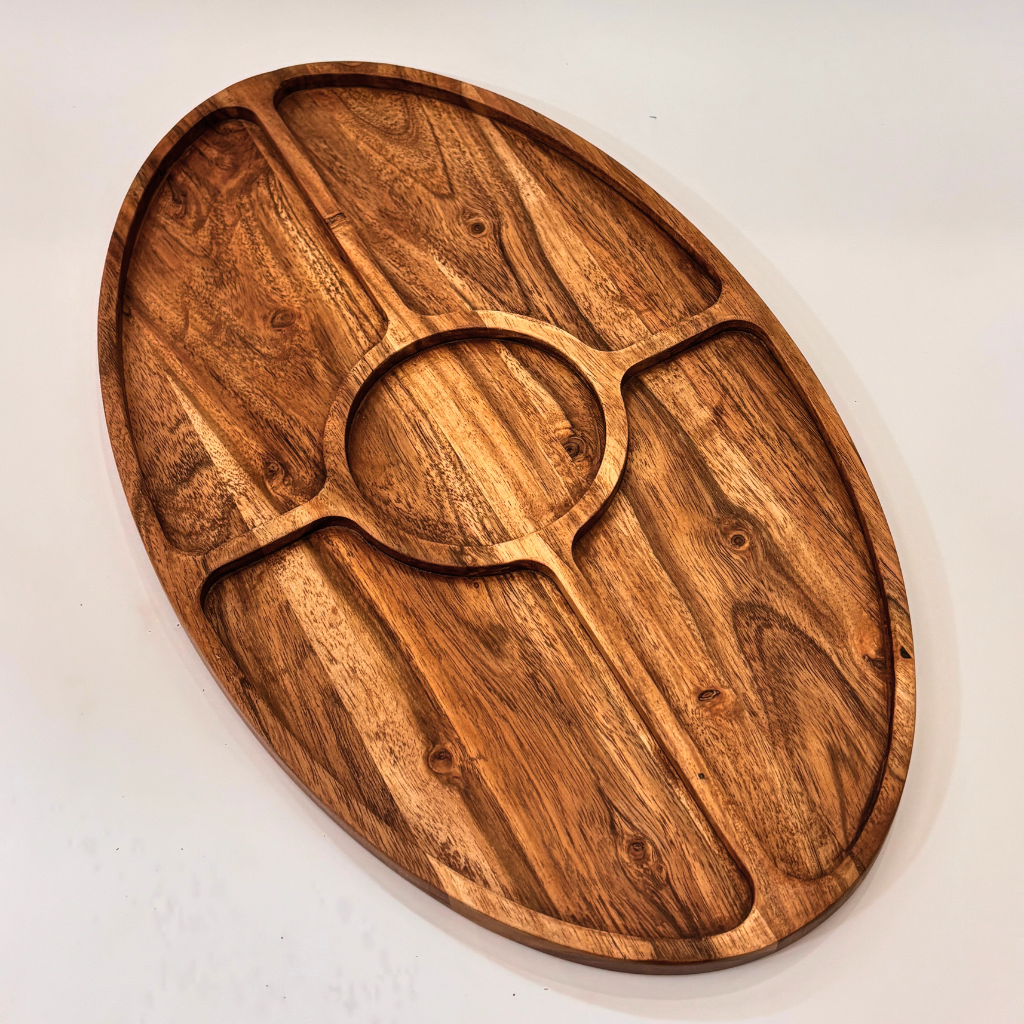 Wooden Oval Chip and Dip