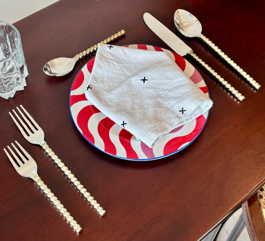 Spiral Gold Silver Brass Cutlery - Set of 5