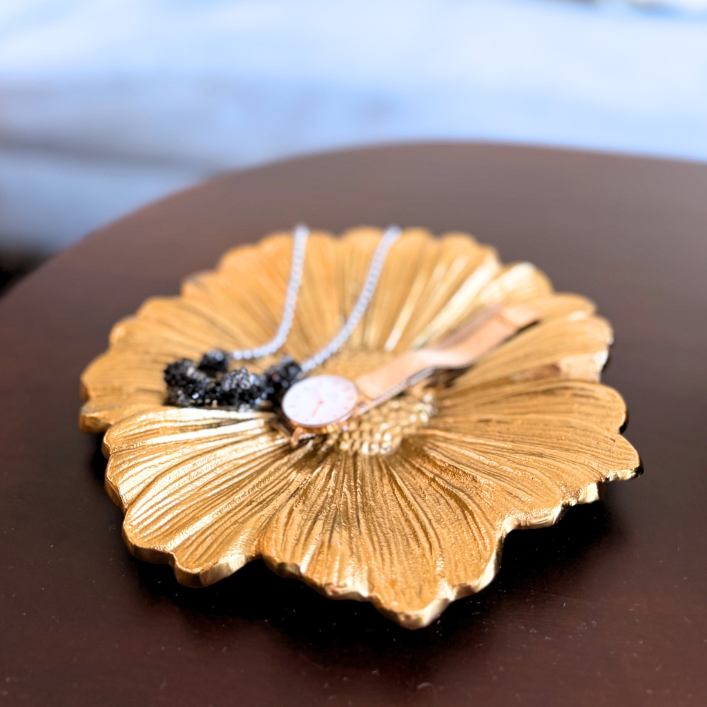 Gilded Flower Decor Tray