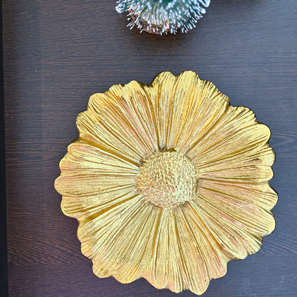 Gilded Flower Decor Tray