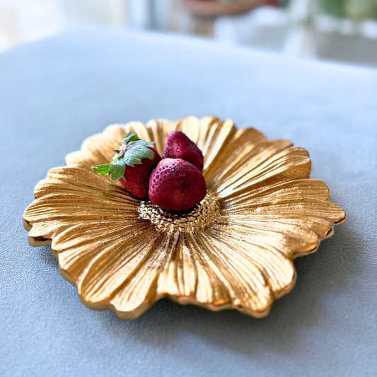 Gilded Flower Decor Tray