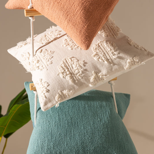 Marrakesh White Textured Cushion Cover