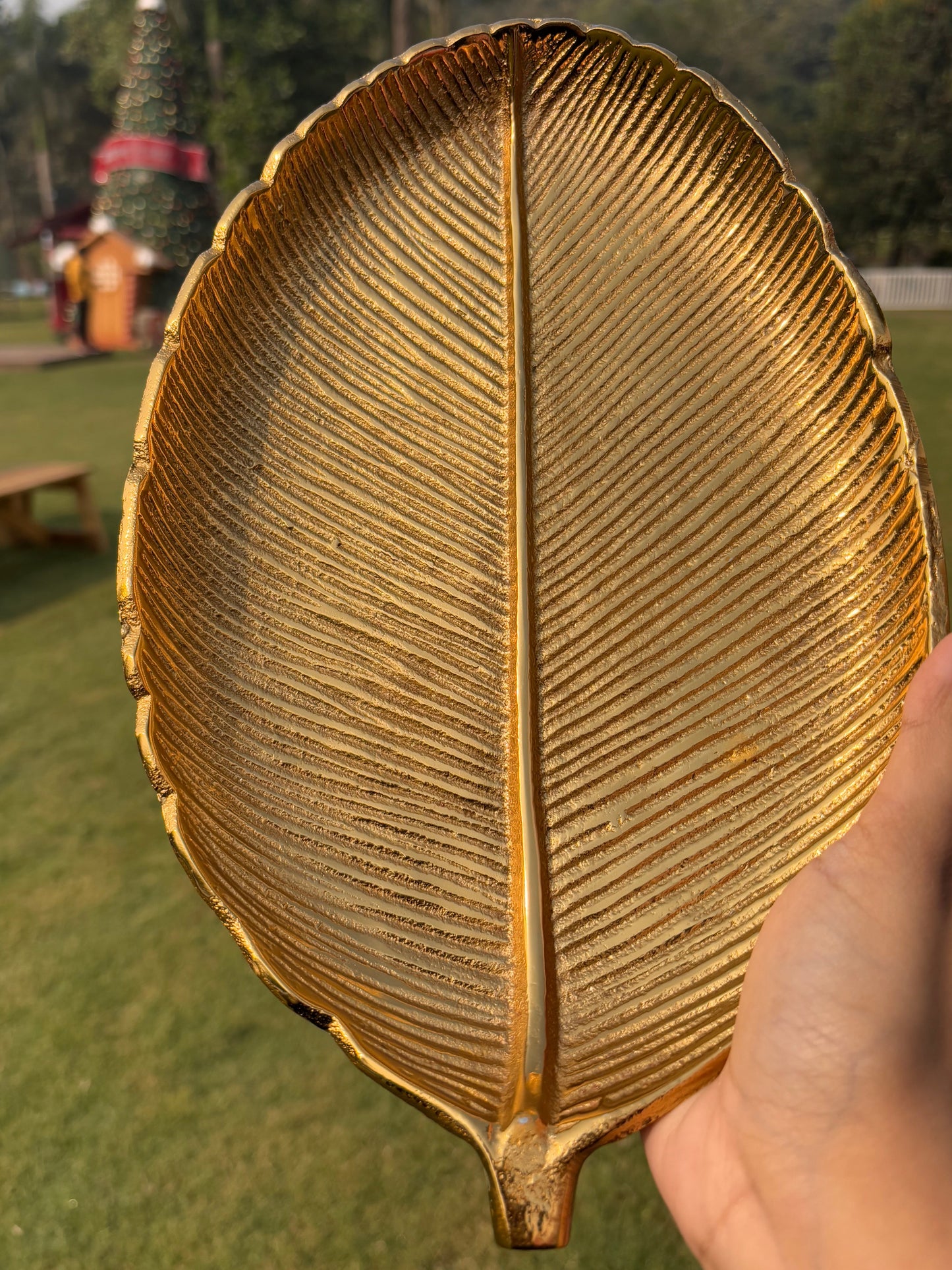 Gilded Leaf Serving Tray and Platter