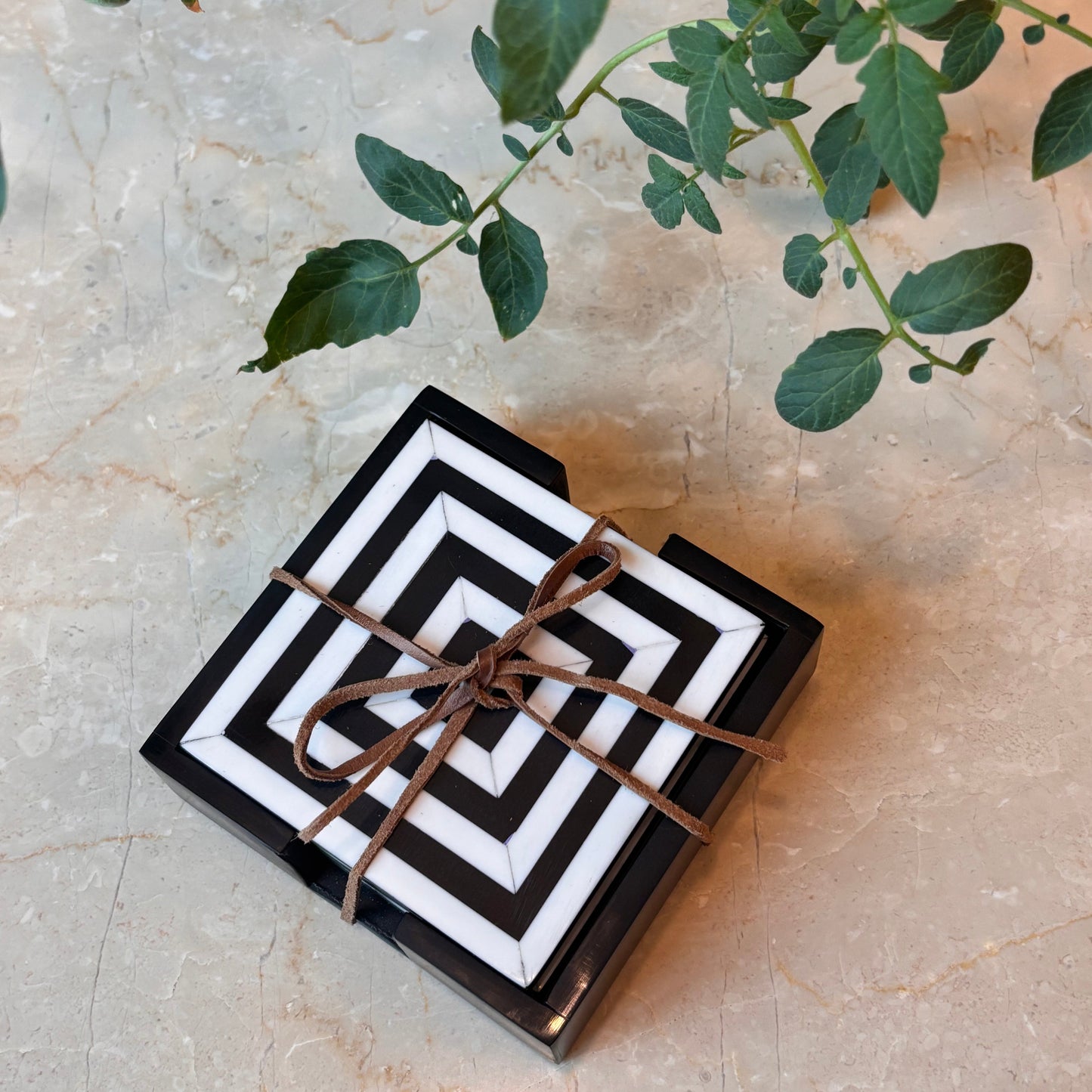 Monochrome Muse inlay Coasters