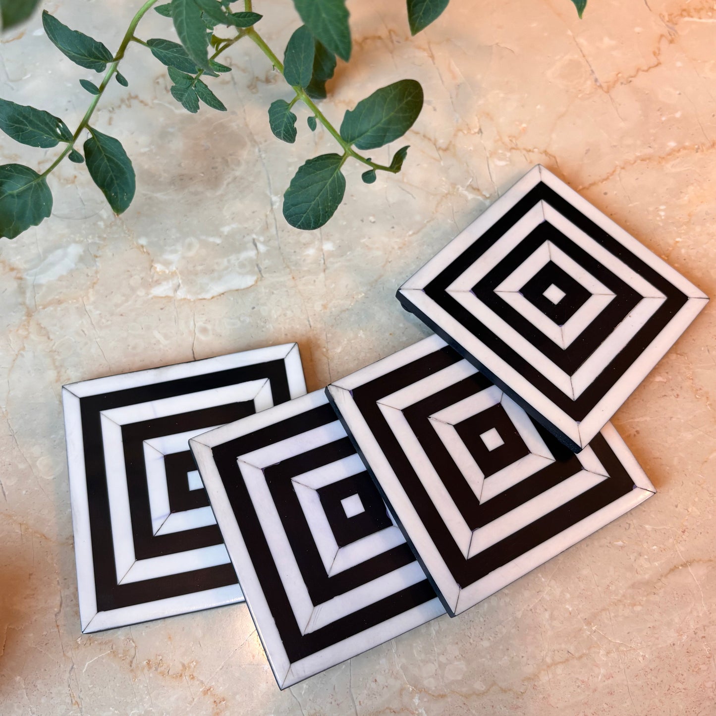 Monochrome Muse inlay Coasters