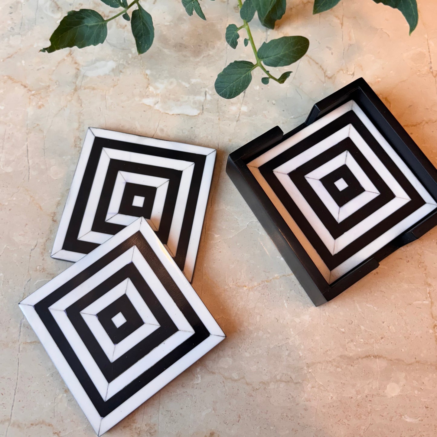 Monochrome Muse inlay Coasters