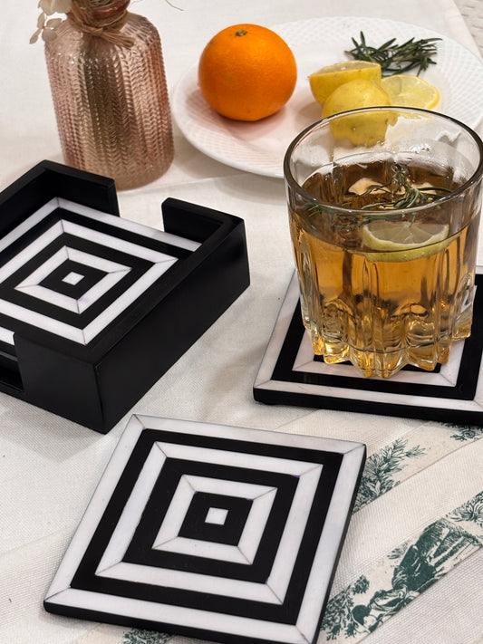 Monochrome Muse inlay Coasters