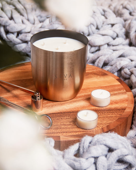 Heirloom Candle - Aqua (Silver)