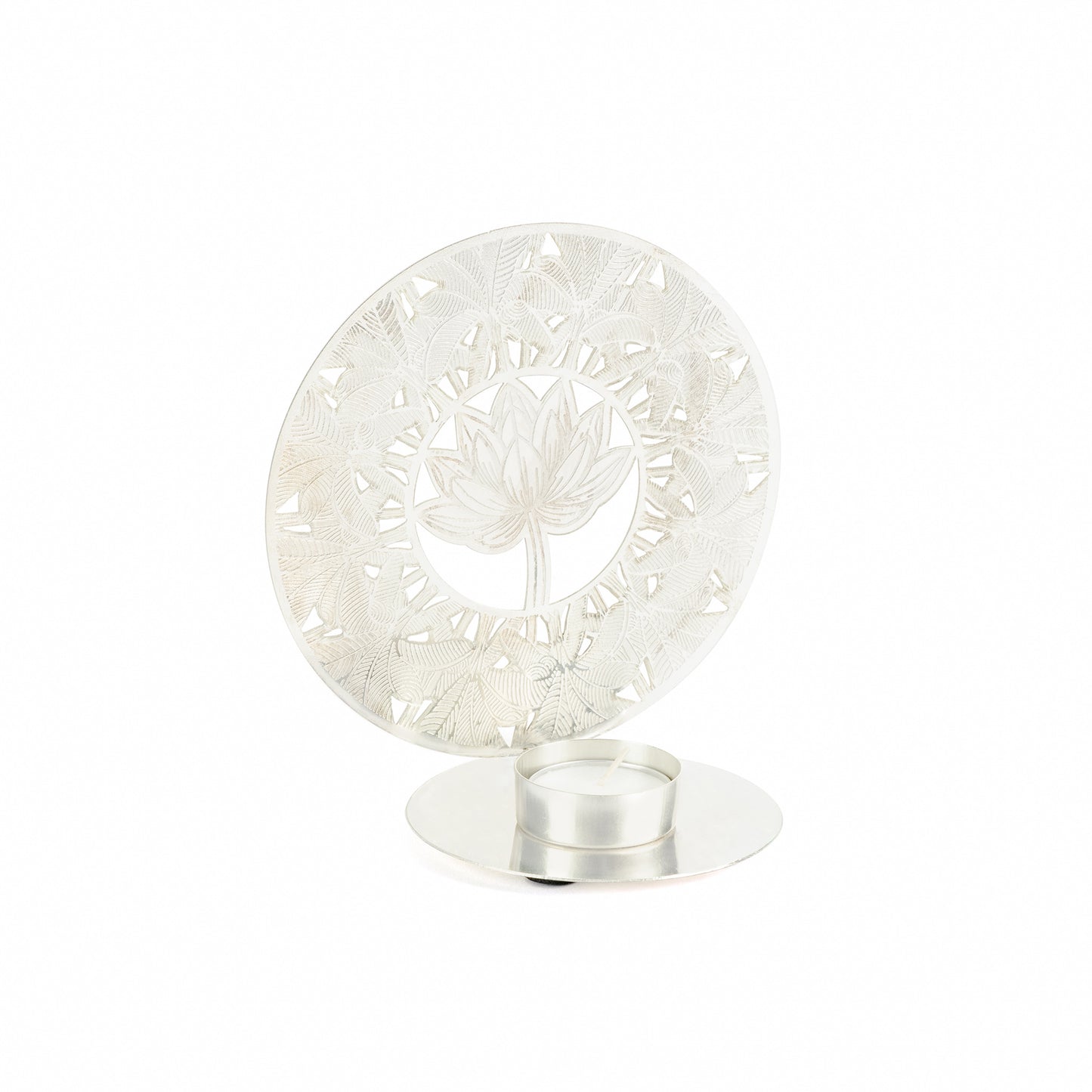 Silver Plated Lotus Frame Diya