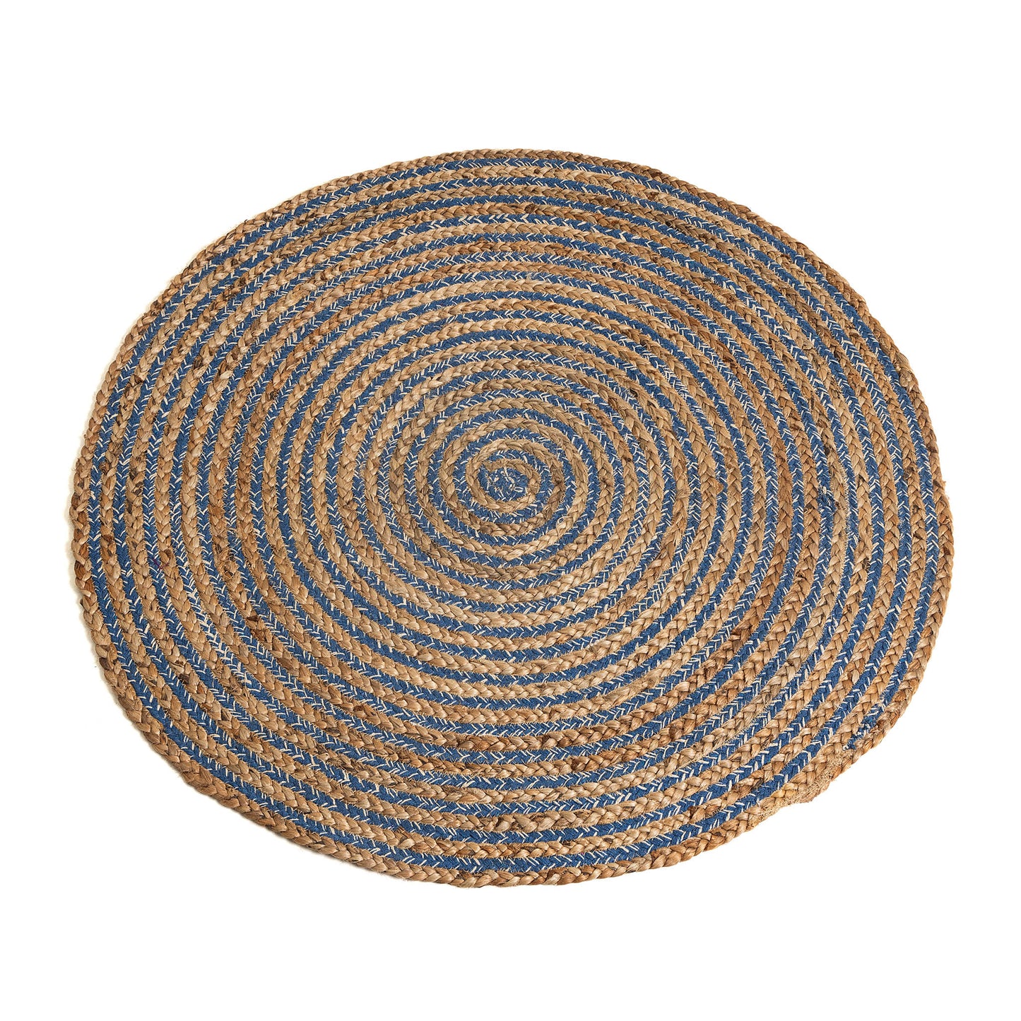 Natural Harmony Navy Beige Jute Rug