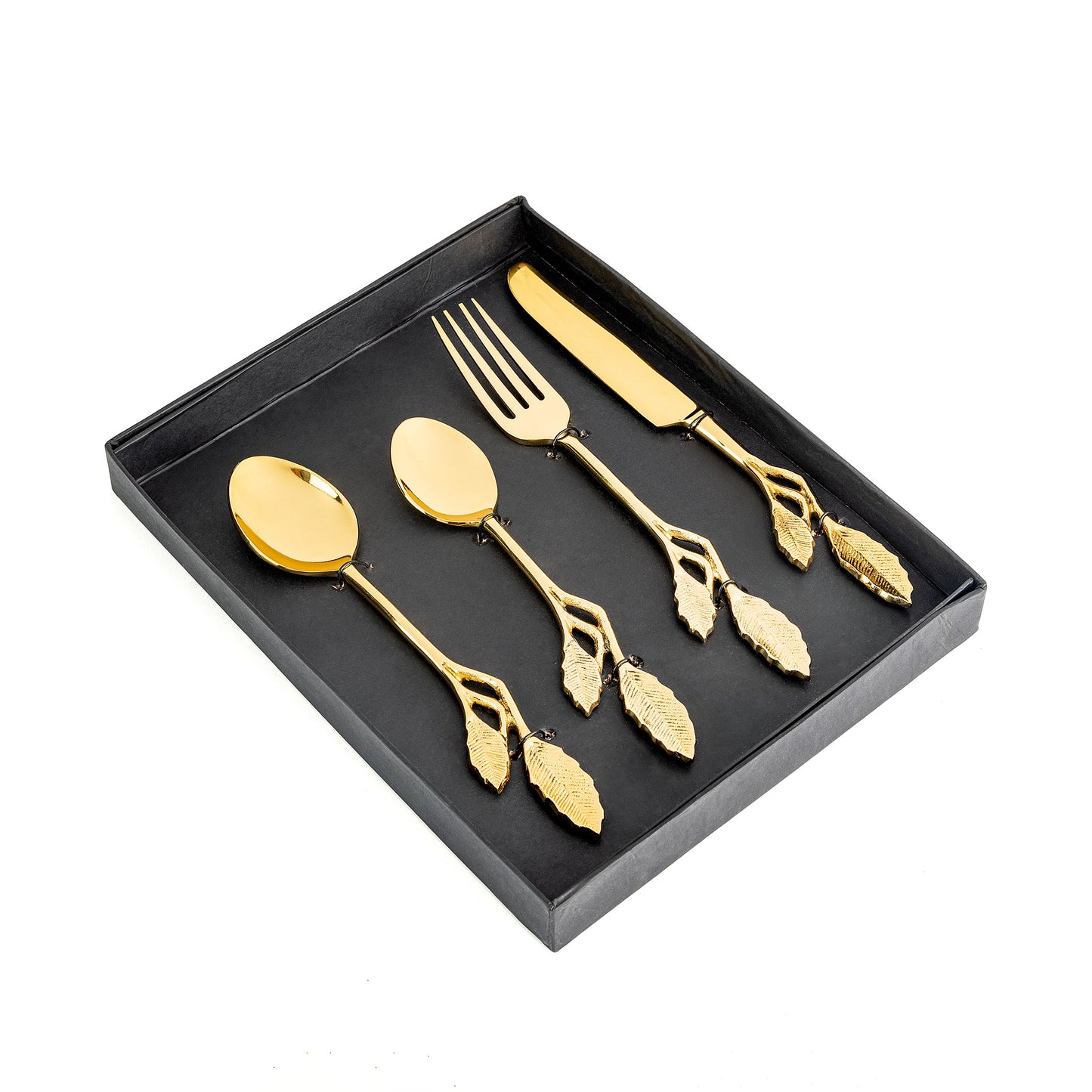 Leaf Brass Cutlery - Set of 4