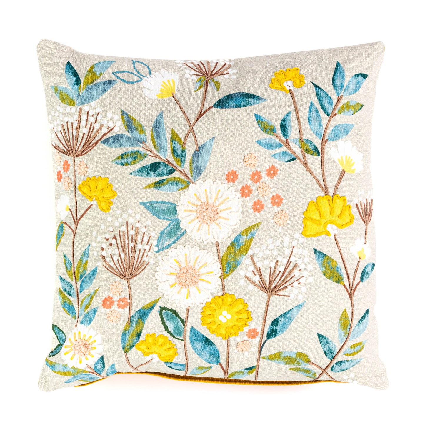 Cannes Mustard Floral Cushion Cover