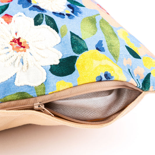 Cannes Blue Floral Cushion Cover
