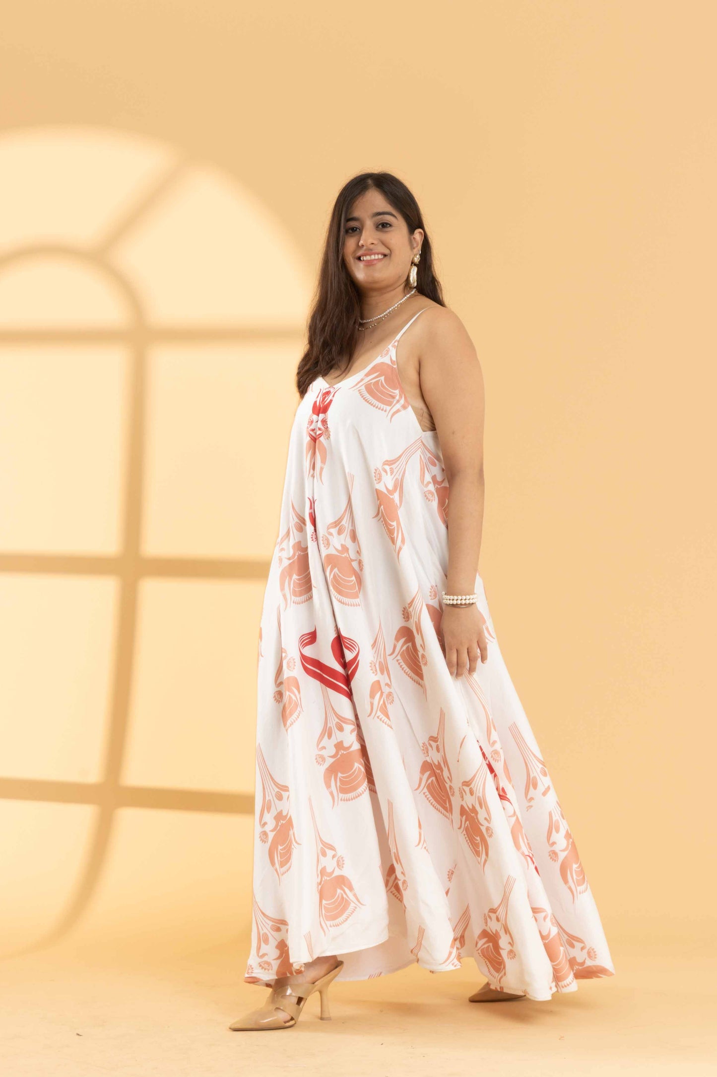 Peach Floret Flow Dress