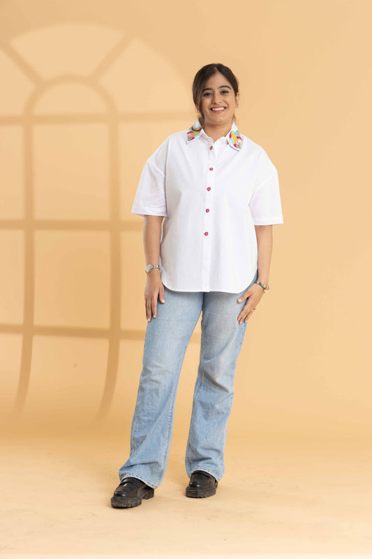 Glam Embroidered Collar Shirt