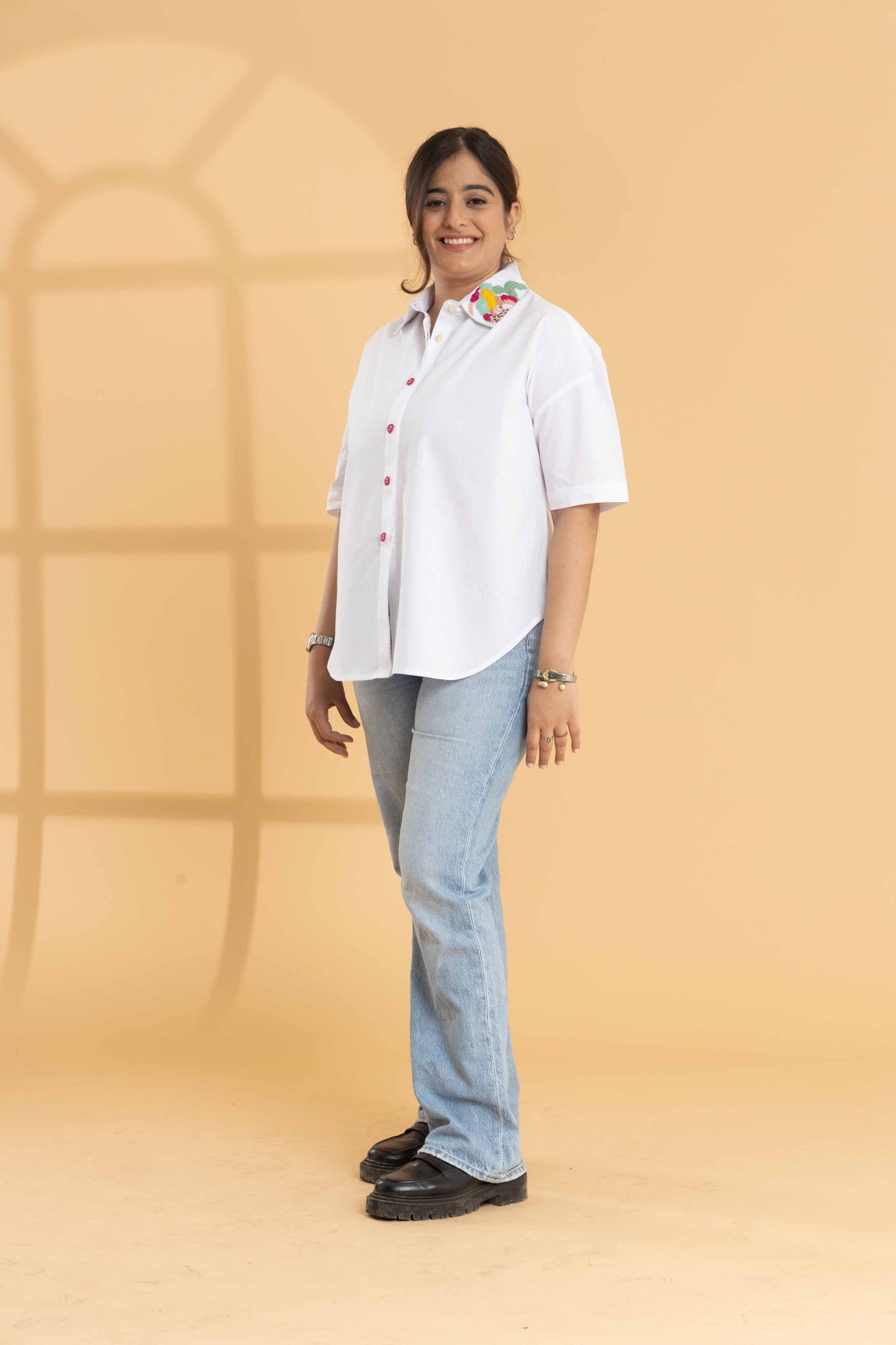 Glam Embroidered Collar Shirt