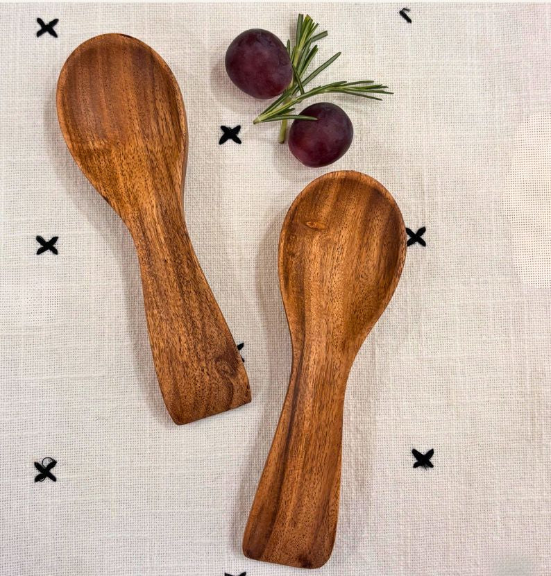 Mini Wooden Spoon Rest servers - Set of 2