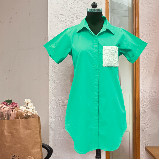 Emerald Grace Shirt Dress