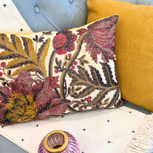 Embellished Reversible Velvet Cushion Cover