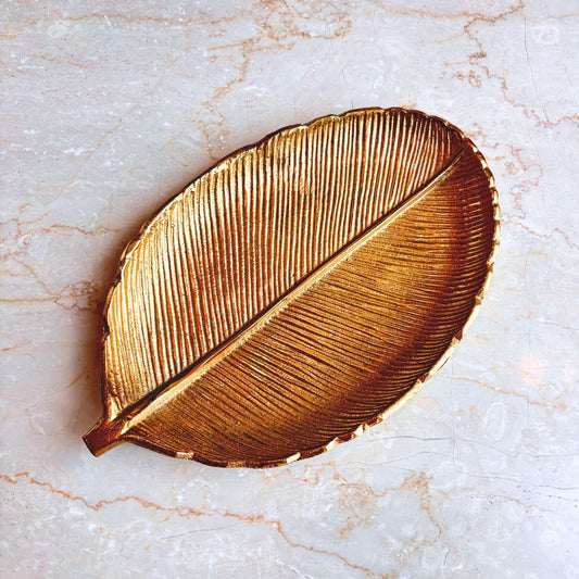 Gilded Leaf Serving Tray and Platter