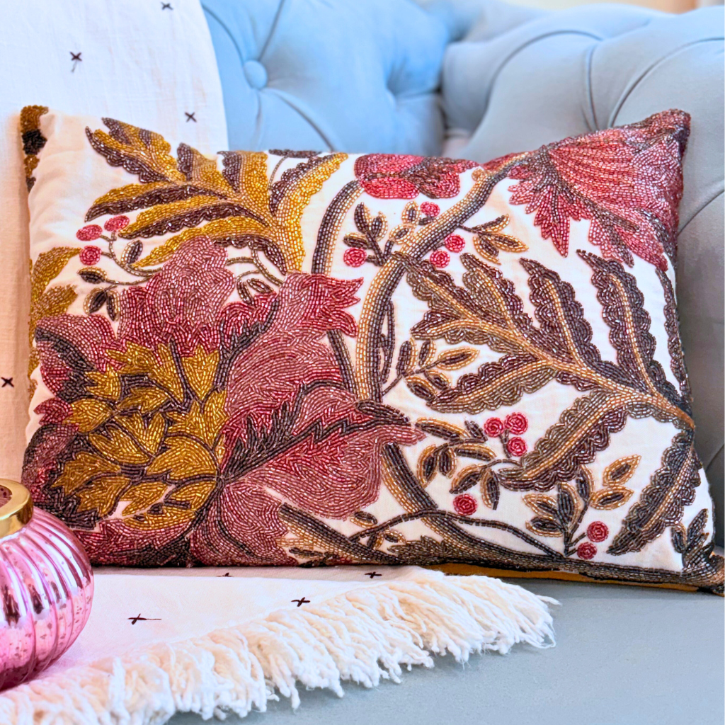 Embellished Reversible Velvet Cushion Cover