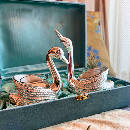 Silver Swan Diyas Gift Box - Set of 2