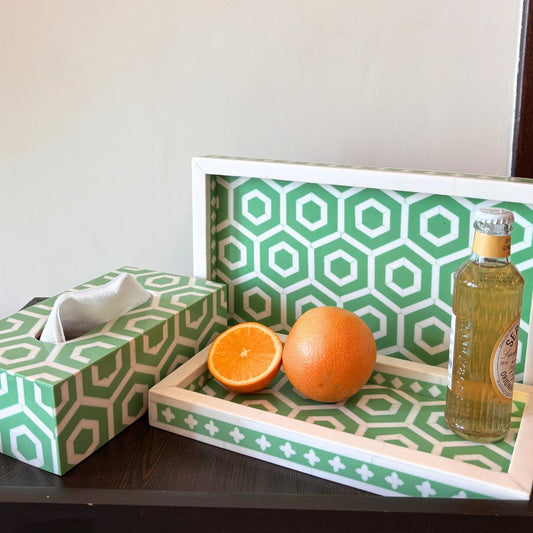 Moroccan Marvel Sage Green Tray-Large