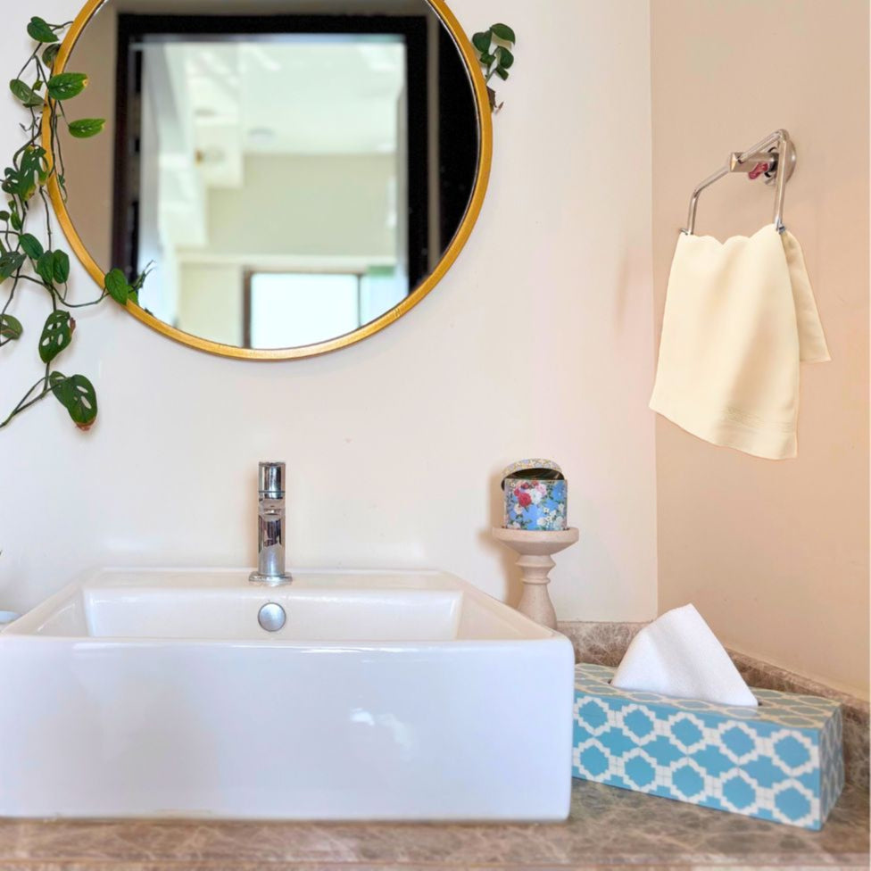 Moroccan Marvel Powder Blue Tissue Box