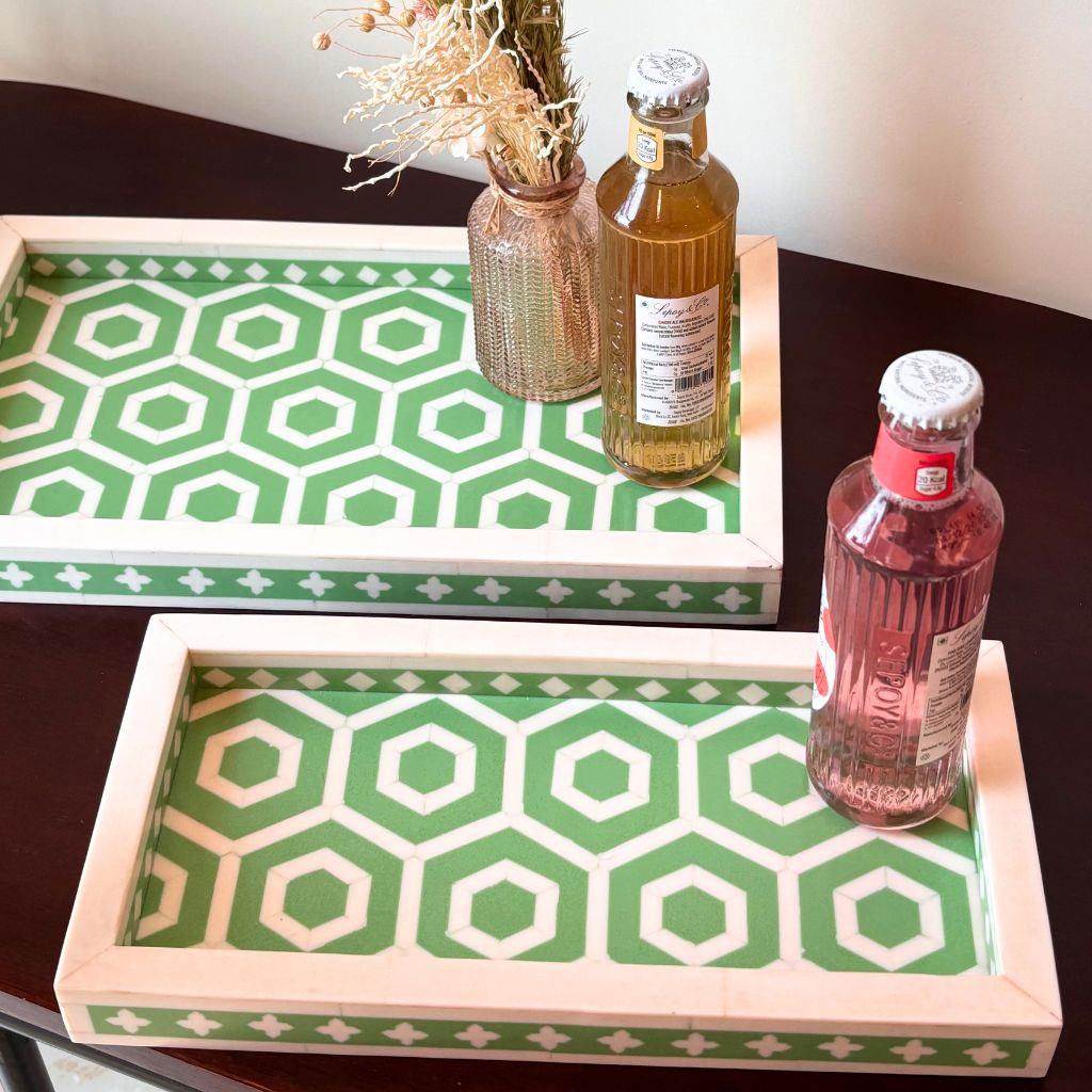 Moroccan Marvel Sage Green Tray-Large