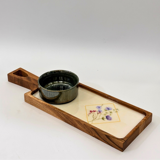 Serene Bloom Platter & Bowl