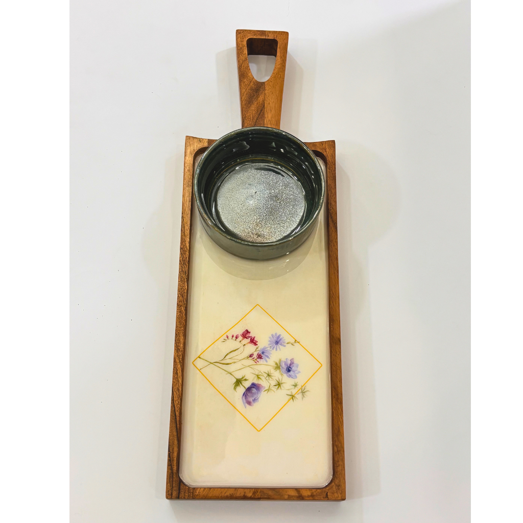 Serene Bloom Platter & Bowl