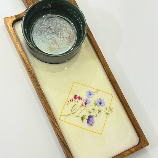 Serene Bloom Platter & Bowl