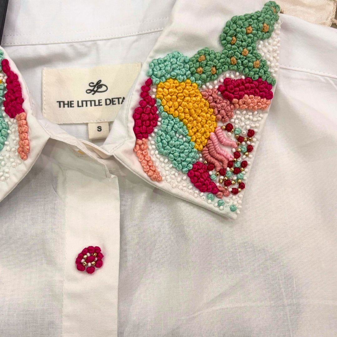Glam Embroidered Collar Shirt