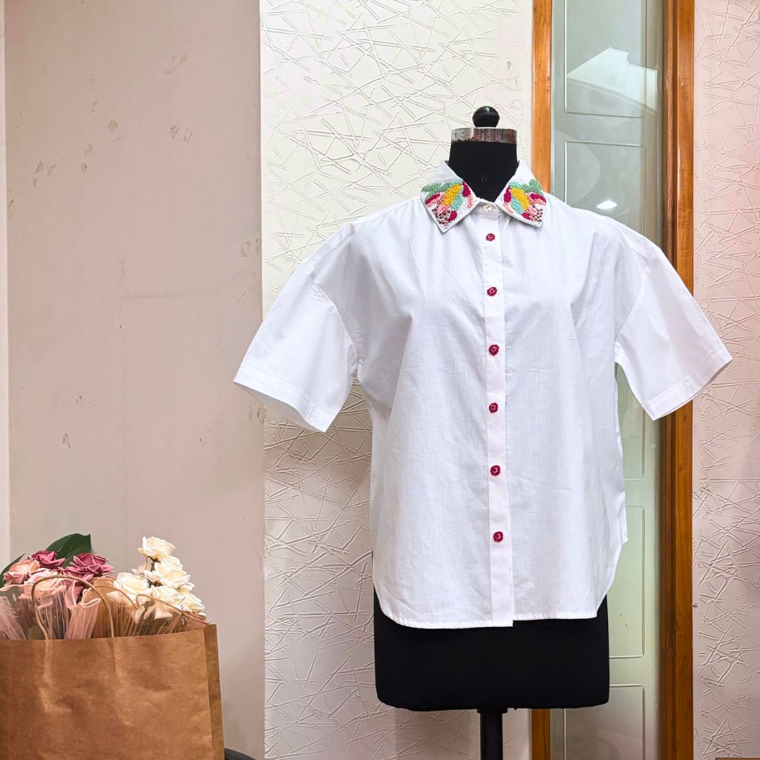 Glam Embroidered Collar Shirt