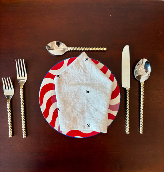 Spiral Gold Silver Brass Cutlery - Set of 5