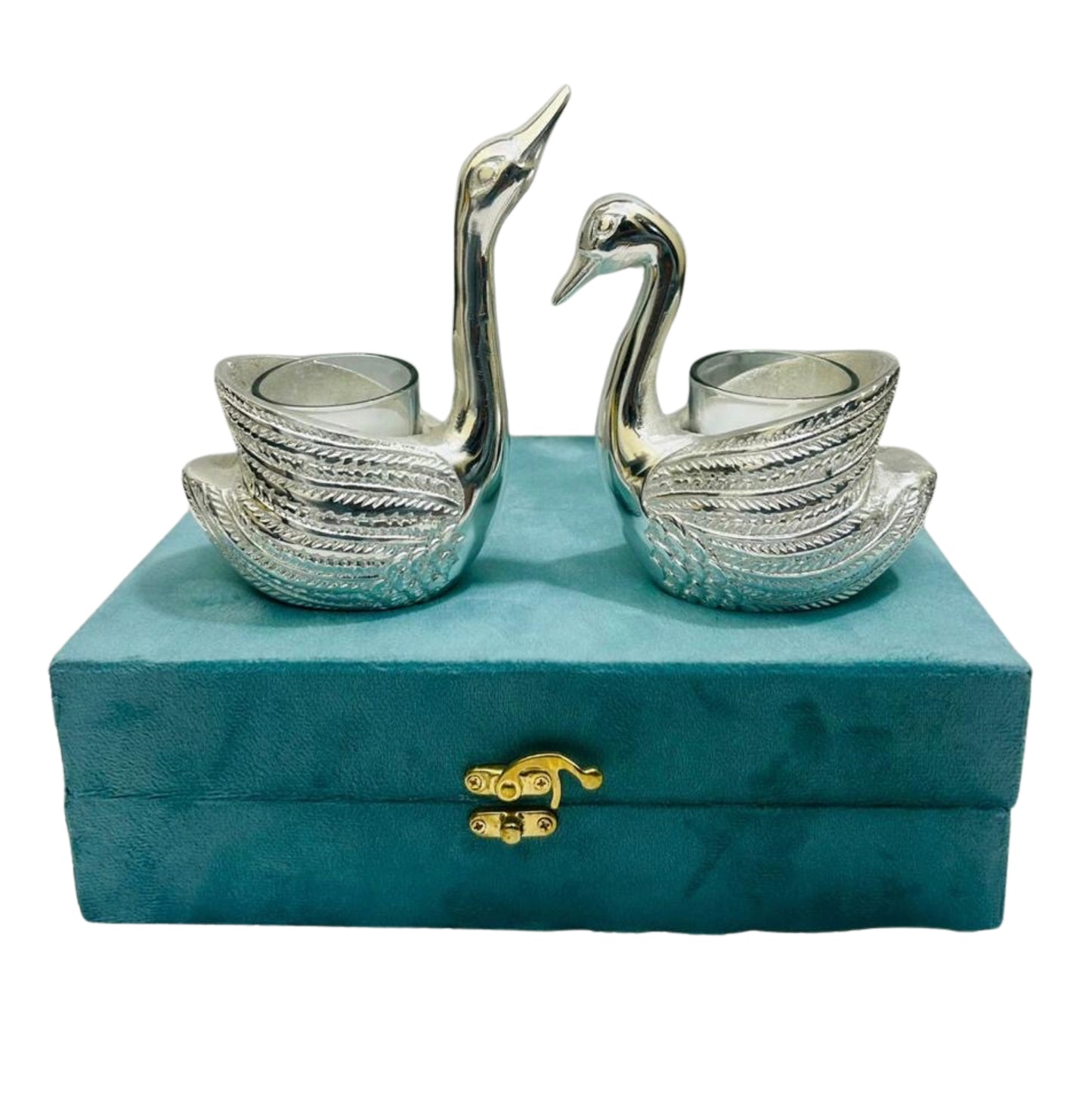 Silver Swan Diyas Gift Box - Set of 2