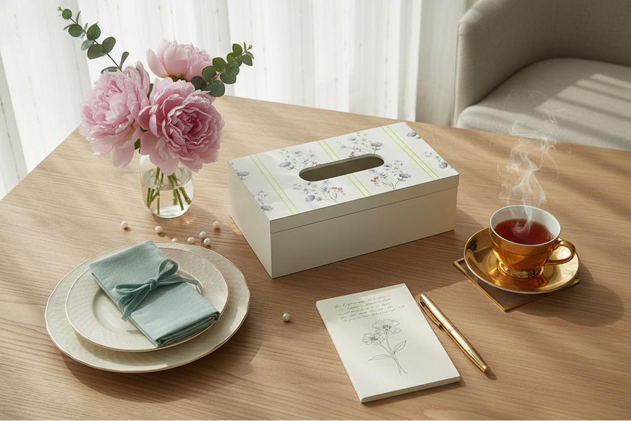 Serene Bloom Tissue Box