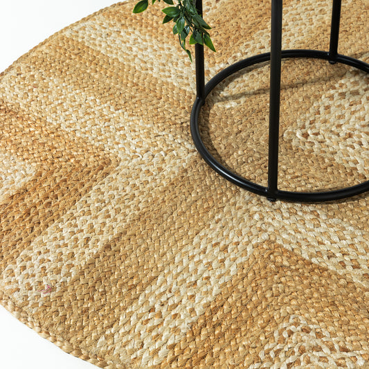 Natural Harmony Jute Border Round Rug