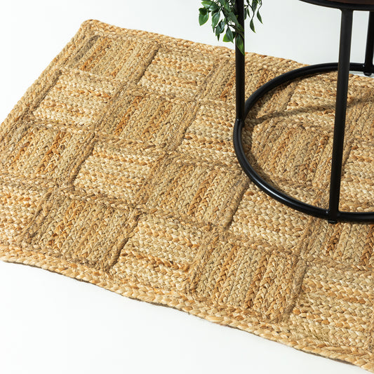 Natural Harmony Checkered Rug